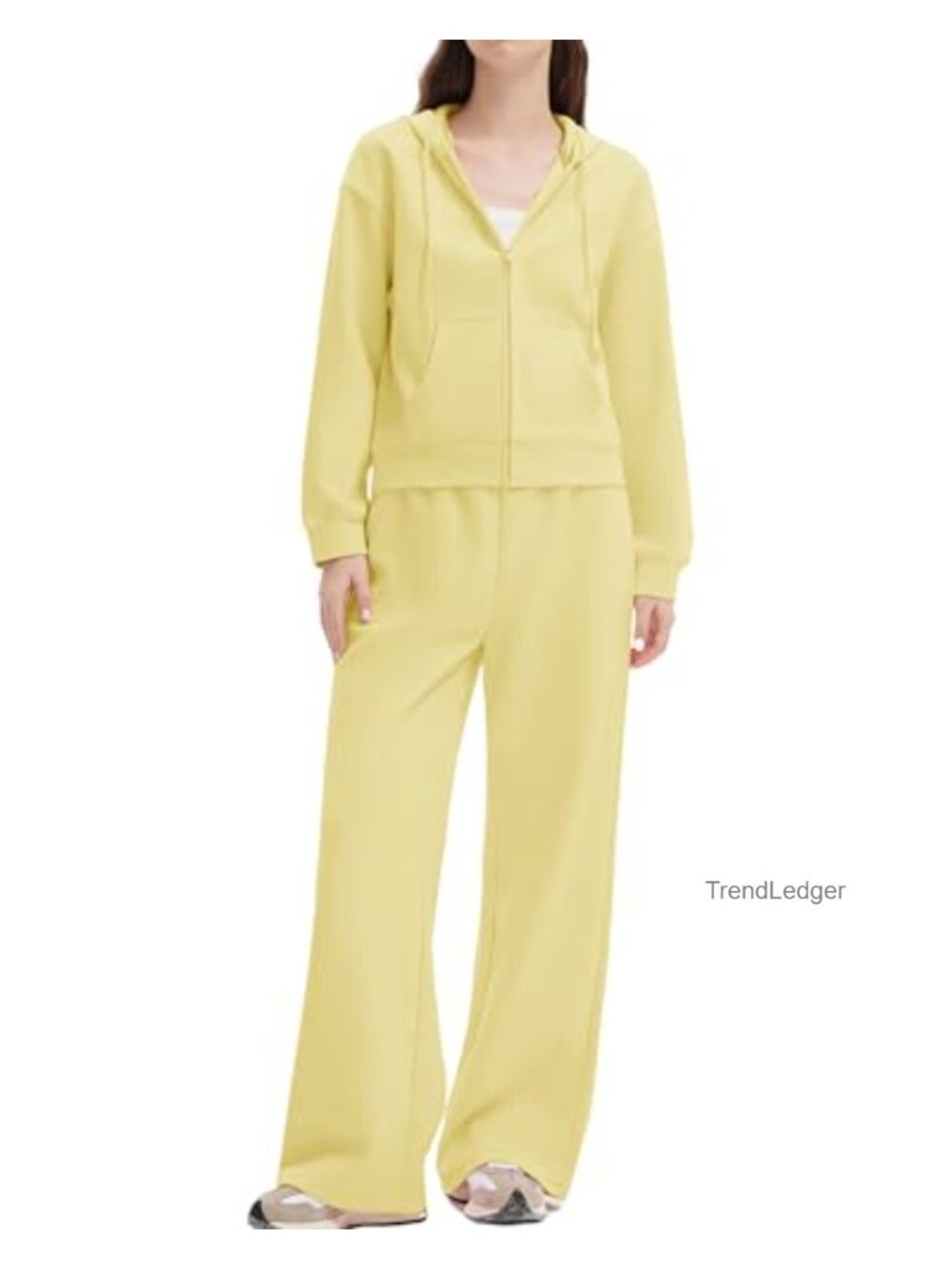2 Piece Cotton Polyester Zip Up Hoodie Sweatsuit Set Lounge Tracksuit Gift for